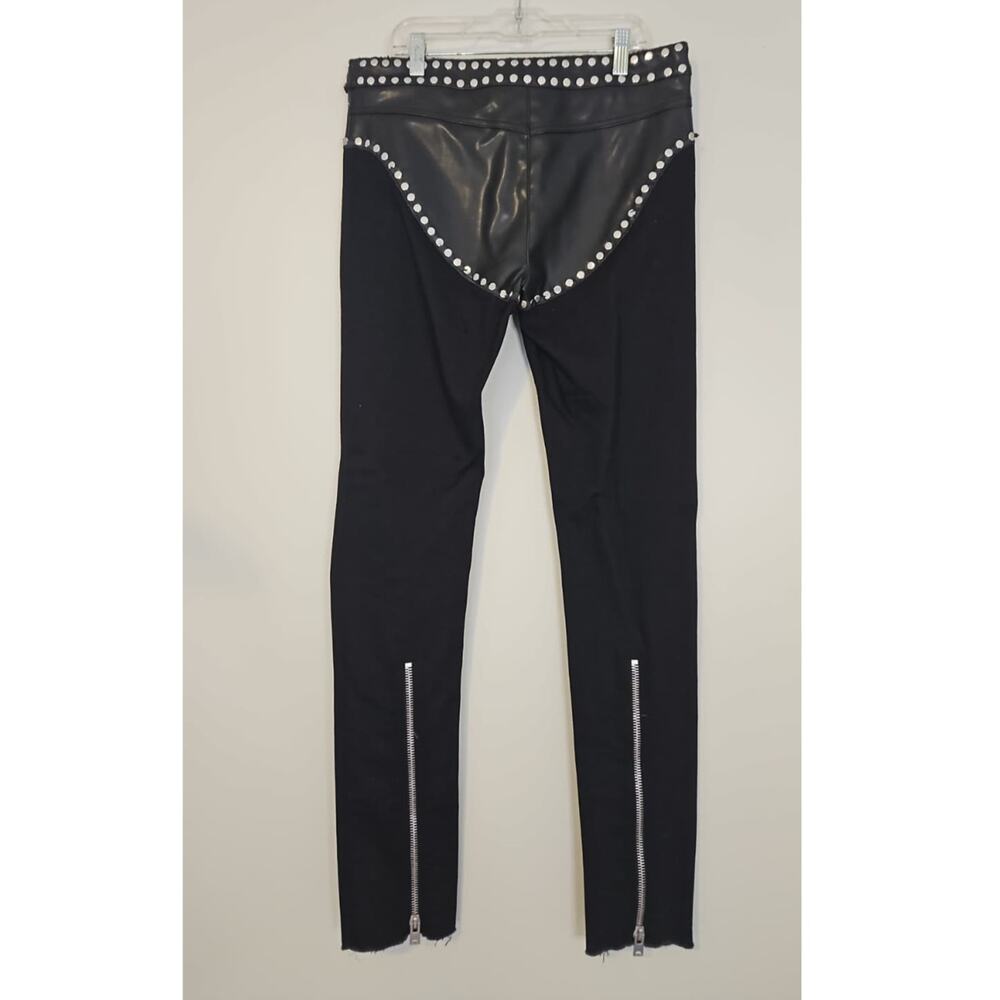 Alyx Black Studded Biker Pants with Leather – Size 27 - Picture 3 of 6